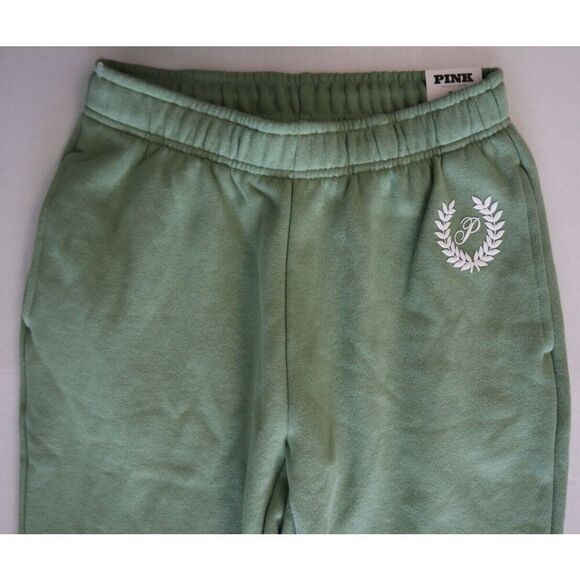 PINK Victoria's Secret WMN Sz XS Green Ivy Fleece Flare Pants Zip-Up Hoodie Set - Picture 13 of 16